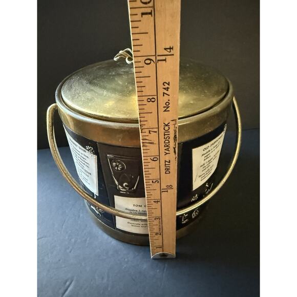 Vtg Ice Bucket Serve Master Ice Bucket Barware MCM Cocktail Drinks 1960s Brass - Picture 12 of 13